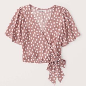Abercrombie Short Sleeved Faux Wrap Top